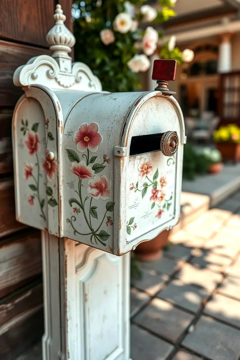Vintage Floral Mailbox Decor