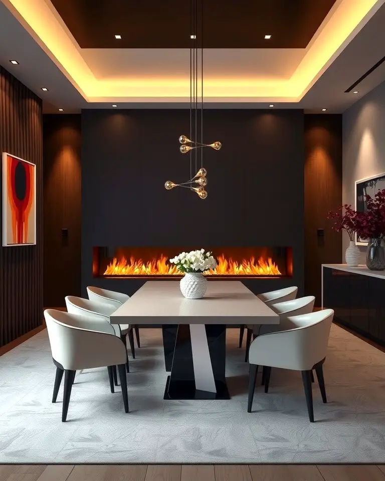 Linear Fireplace for Contemporary Elegance
