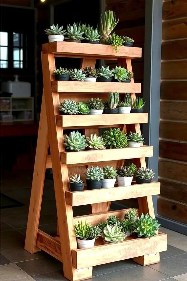 Pallet Wood Succulent Stand