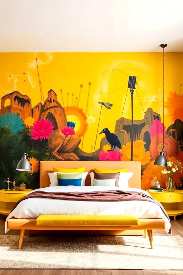 Artful Yellow Wall Murals