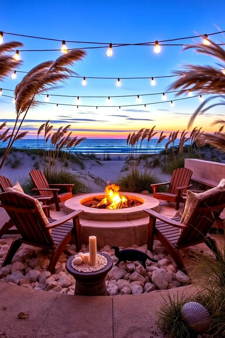 Coastal Stone Fire Pit Design