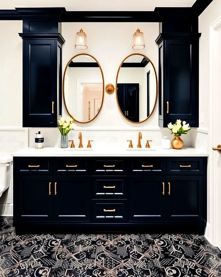 Elegant Navy Blue Cabinets