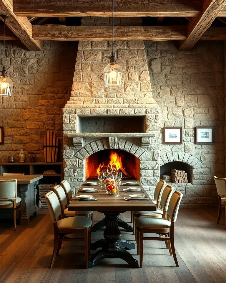 Rustic Charm with a Stone Fireplace