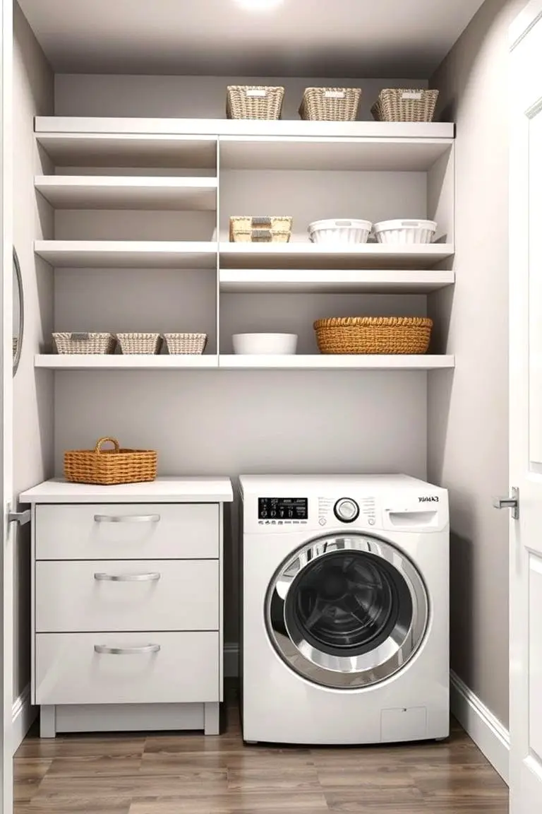 Stacked Drawer Laundry Shelf Units