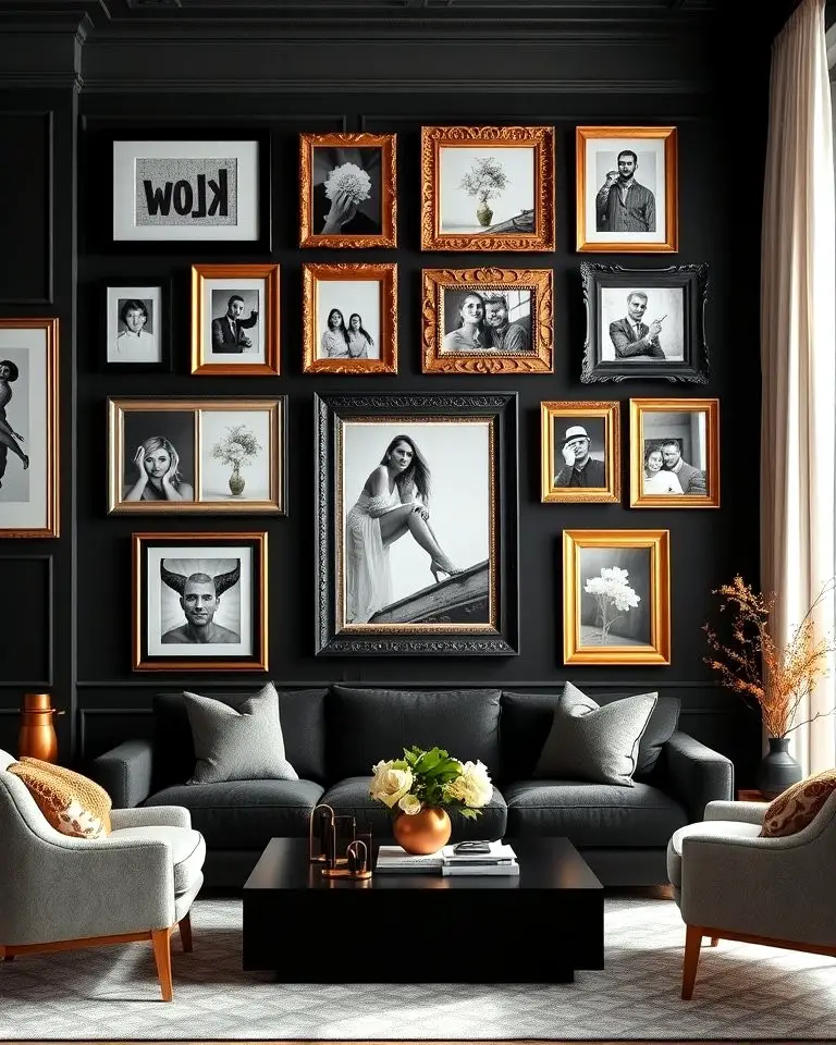 Black and Gold Gallery Wall