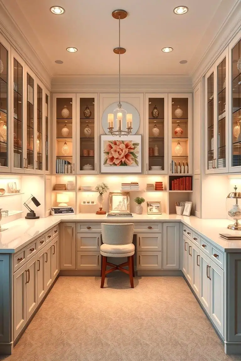 Elegant Craft Room with Storage