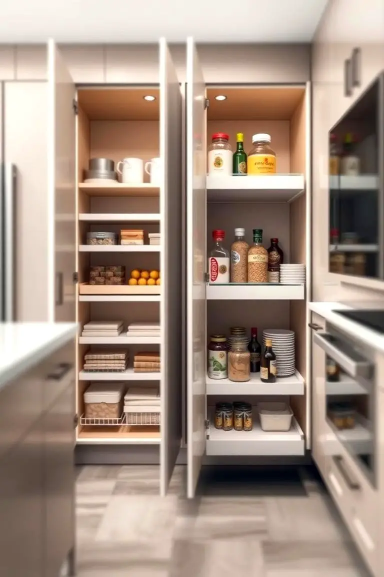 Pull-Out Pantry Cabinets for Efficiency
