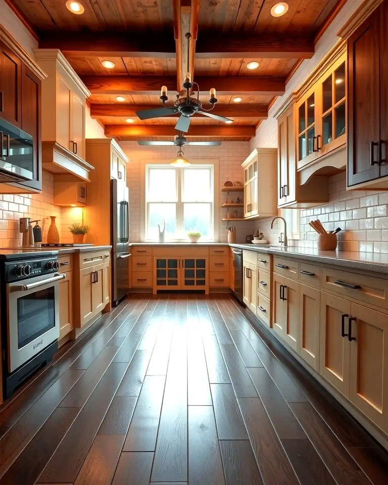 Farmhouse Style with Dark Wood Floors