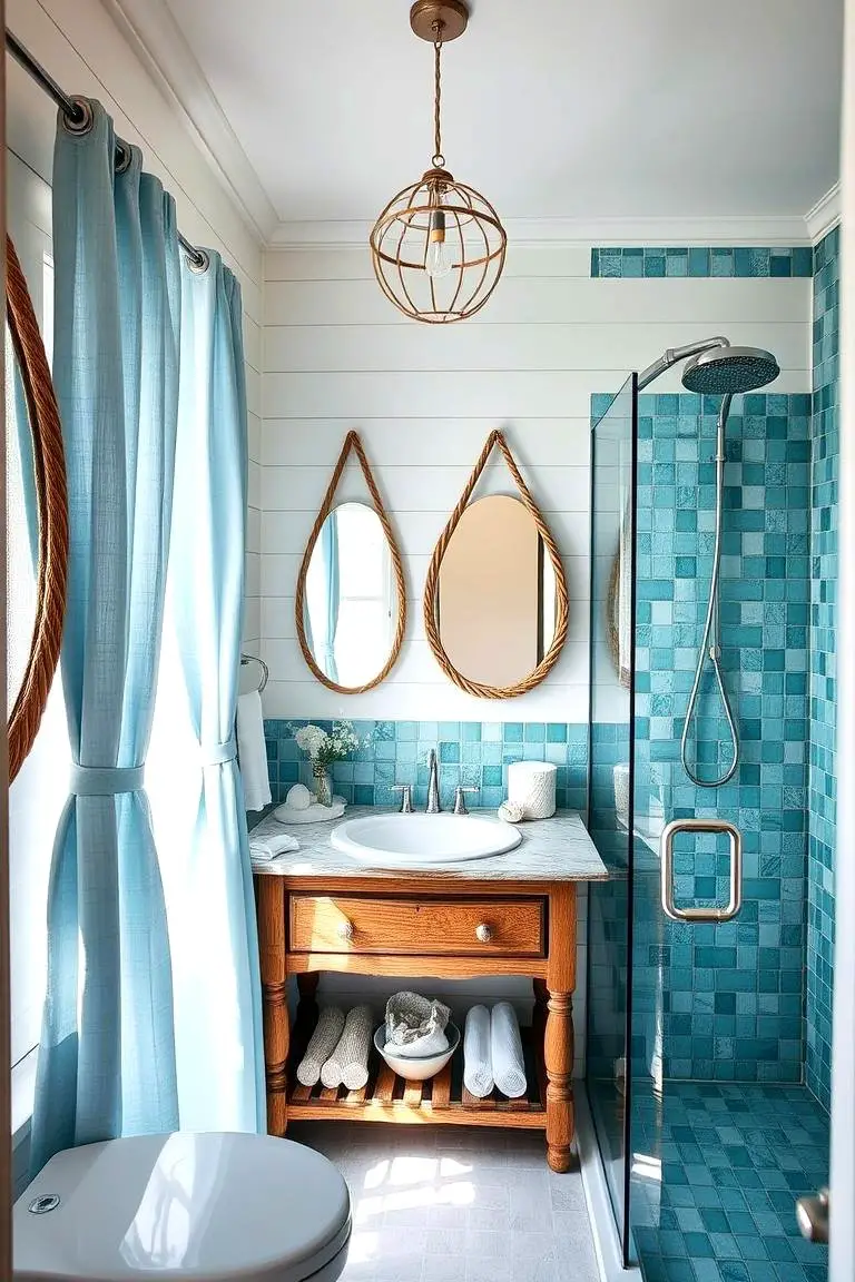 Coastal-Themed Bathroom