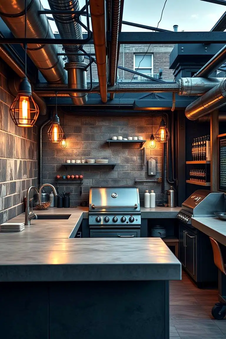 Modern Industrial BBQ Zone